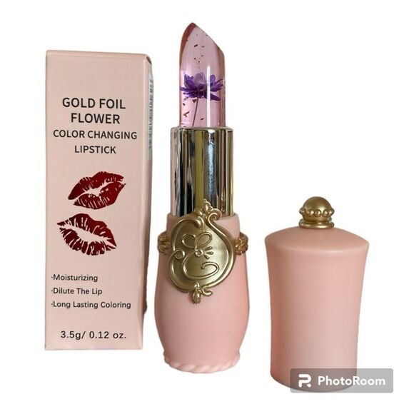 Bloom and Glow Color Changing Lip Jelly Gold Foil Flowers - Picture 3 of 9